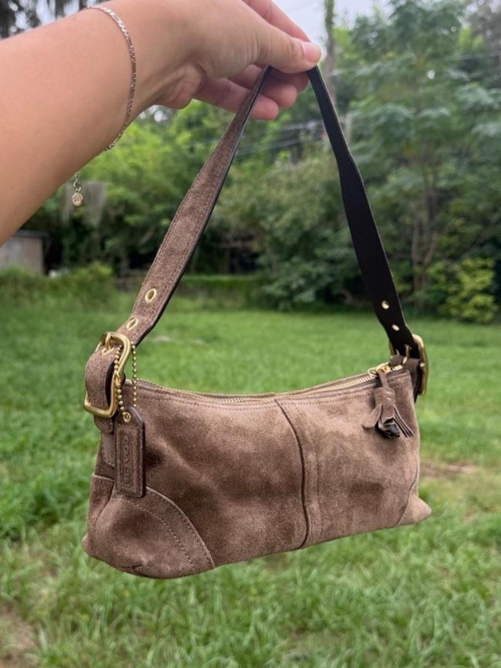 Coach 06’ Sueded Hampton Demi Baguette